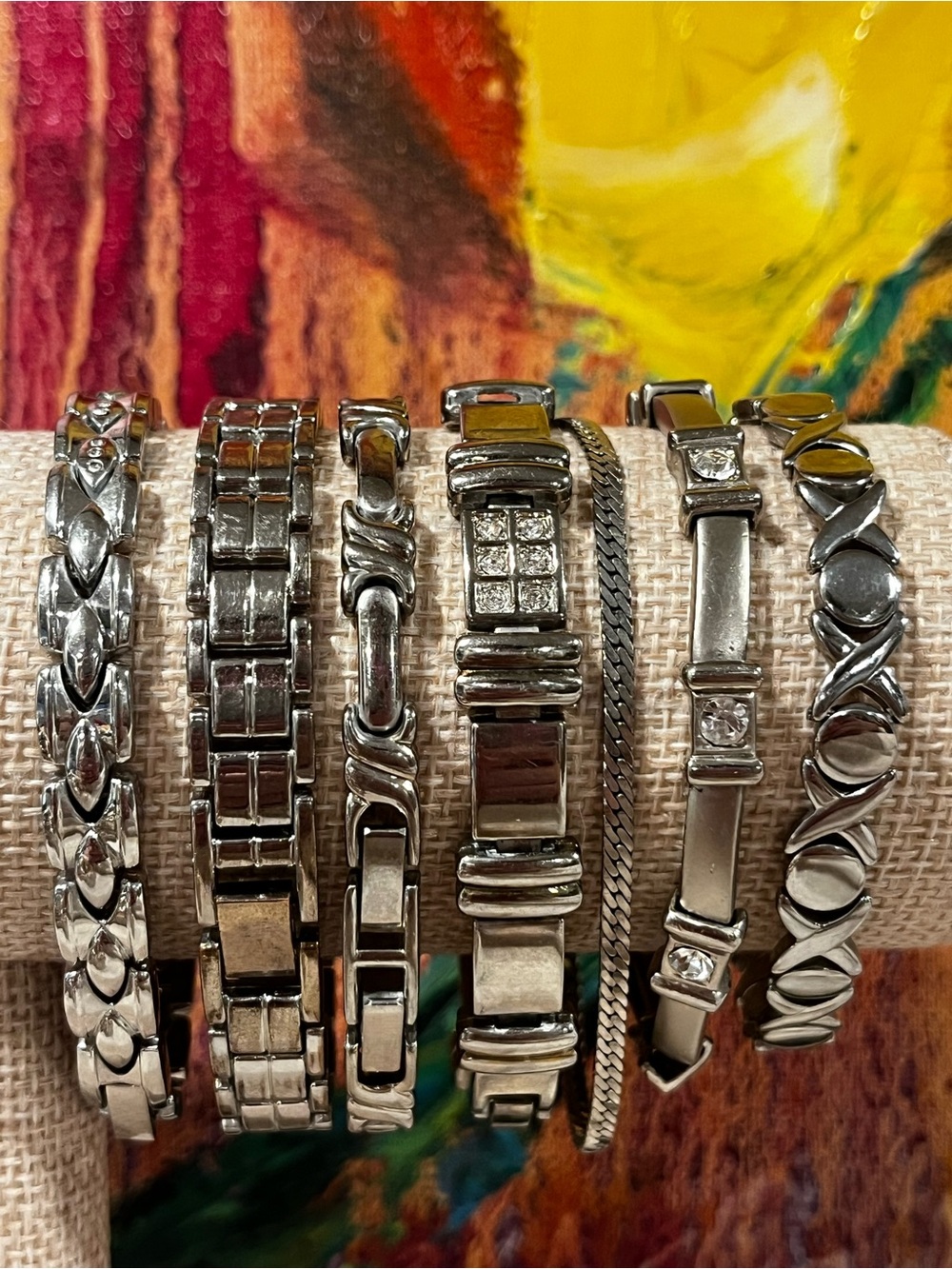 7 Stainless Steel 7” Silver Tone Bracelet Set - Elegant Silver Women's Jewelry